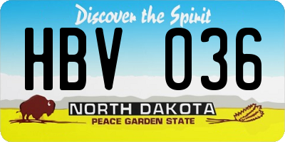 ND license plate HBV036