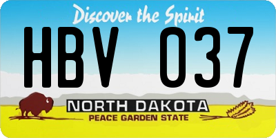 ND license plate HBV037