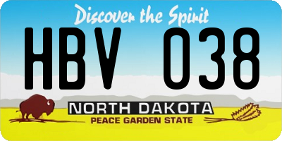 ND license plate HBV038