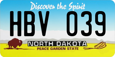 ND license plate HBV039