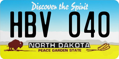 ND license plate HBV040