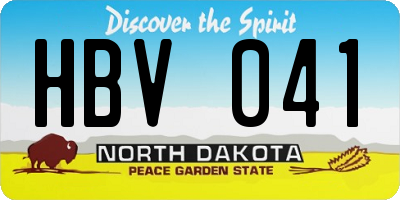 ND license plate HBV041