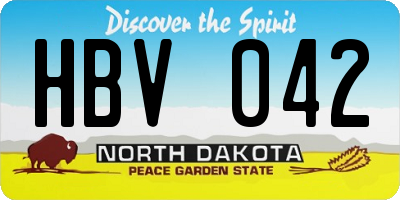 ND license plate HBV042