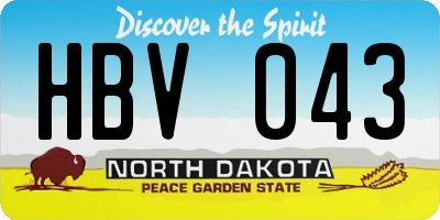 ND license plate HBV043