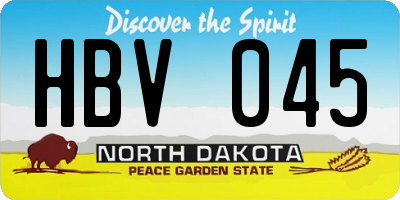 ND license plate HBV045