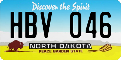 ND license plate HBV046