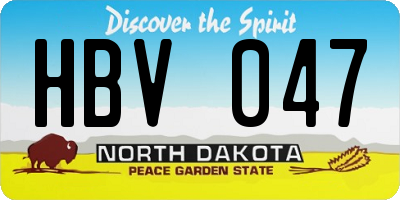 ND license plate HBV047