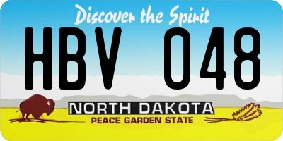 ND license plate HBV048