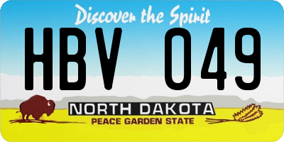 ND license plate HBV049