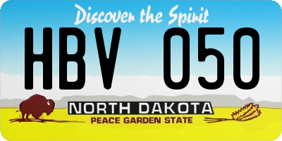 ND license plate HBV050