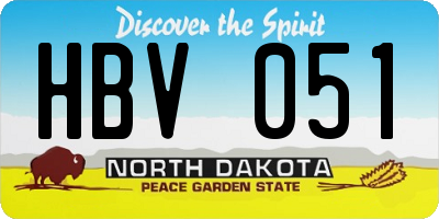 ND license plate HBV051