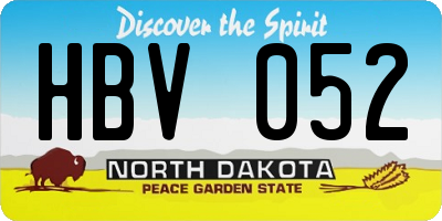 ND license plate HBV052