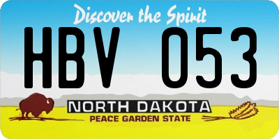 ND license plate HBV053