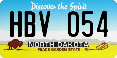 ND license plate HBV054