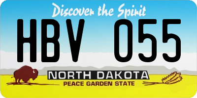 ND license plate HBV055