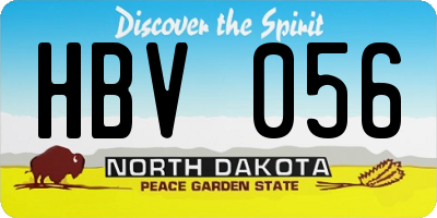 ND license plate HBV056