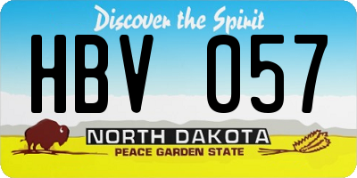 ND license plate HBV057