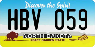 ND license plate HBV059