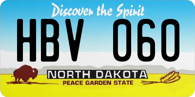 ND license plate HBV060