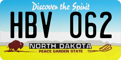 ND license plate HBV062