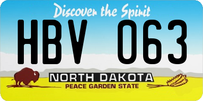 ND license plate HBV063