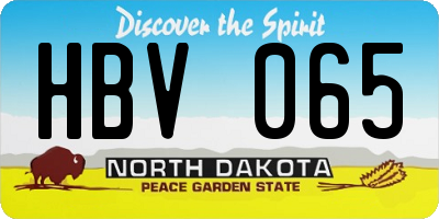 ND license plate HBV065