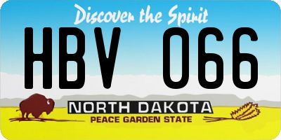 ND license plate HBV066