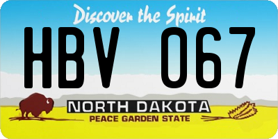 ND license plate HBV067