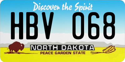 ND license plate HBV068