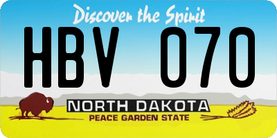 ND license plate HBV070