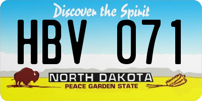 ND license plate HBV071