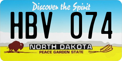 ND license plate HBV074