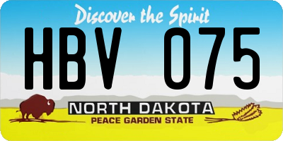 ND license plate HBV075