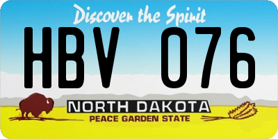 ND license plate HBV076