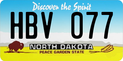 ND license plate HBV077