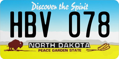 ND license plate HBV078