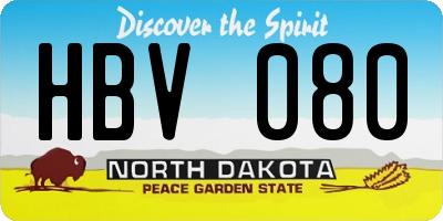 ND license plate HBV080