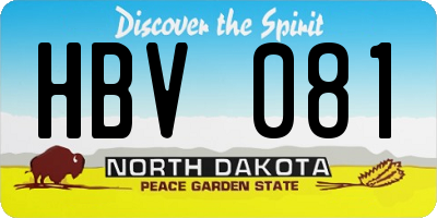 ND license plate HBV081