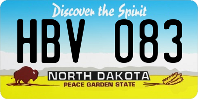 ND license plate HBV083