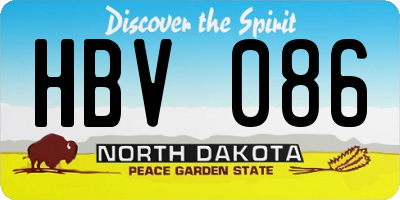 ND license plate HBV086