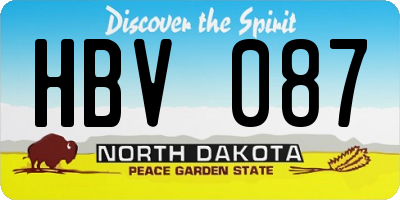 ND license plate HBV087