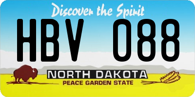 ND license plate HBV088