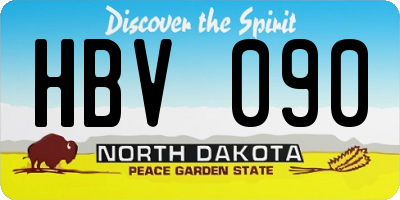 ND license plate HBV090