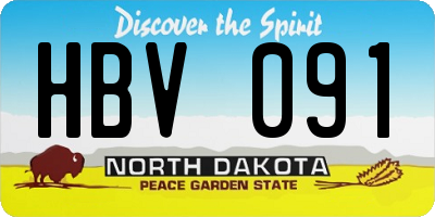 ND license plate HBV091