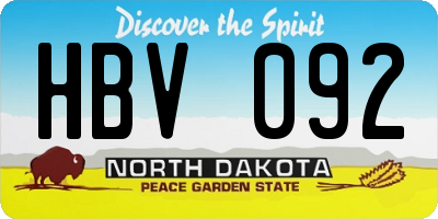 ND license plate HBV092