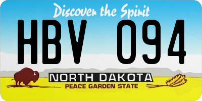 ND license plate HBV094