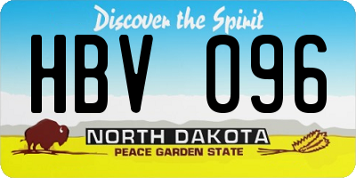 ND license plate HBV096