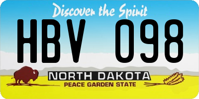 ND license plate HBV098