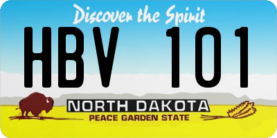 ND license plate HBV101