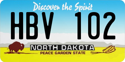 ND license plate HBV102